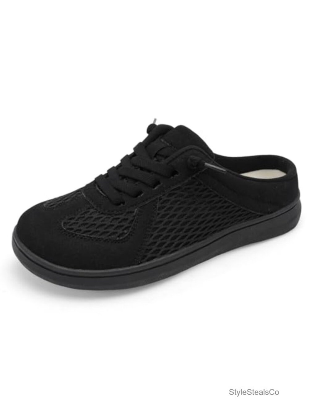 Womens Slip-On Mules Wide Breathable Walking Shoes Backless Sneakers Removable